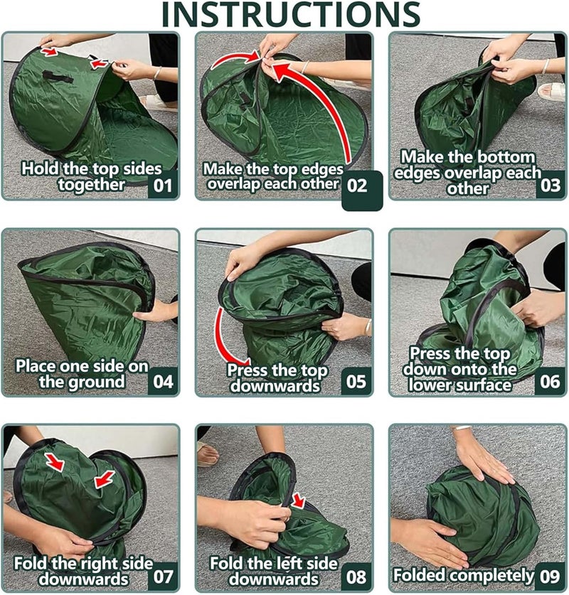 LFUTARI 2 Pcs Foldable Pop Up Leaf Collector, Miniature Leaves Pickup and Loader Bag, Lawn Portable Leaf Bags for Cleaning Up Garden Weeds Branches Waste Trash - Image 5